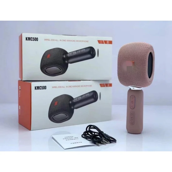 Personalizado Kmc500 Home KTV HiFi 3 em 1 USB Condenser Mic Kids Karaokê Alto-falante com microfone Microfone portátil sem fio para cantar